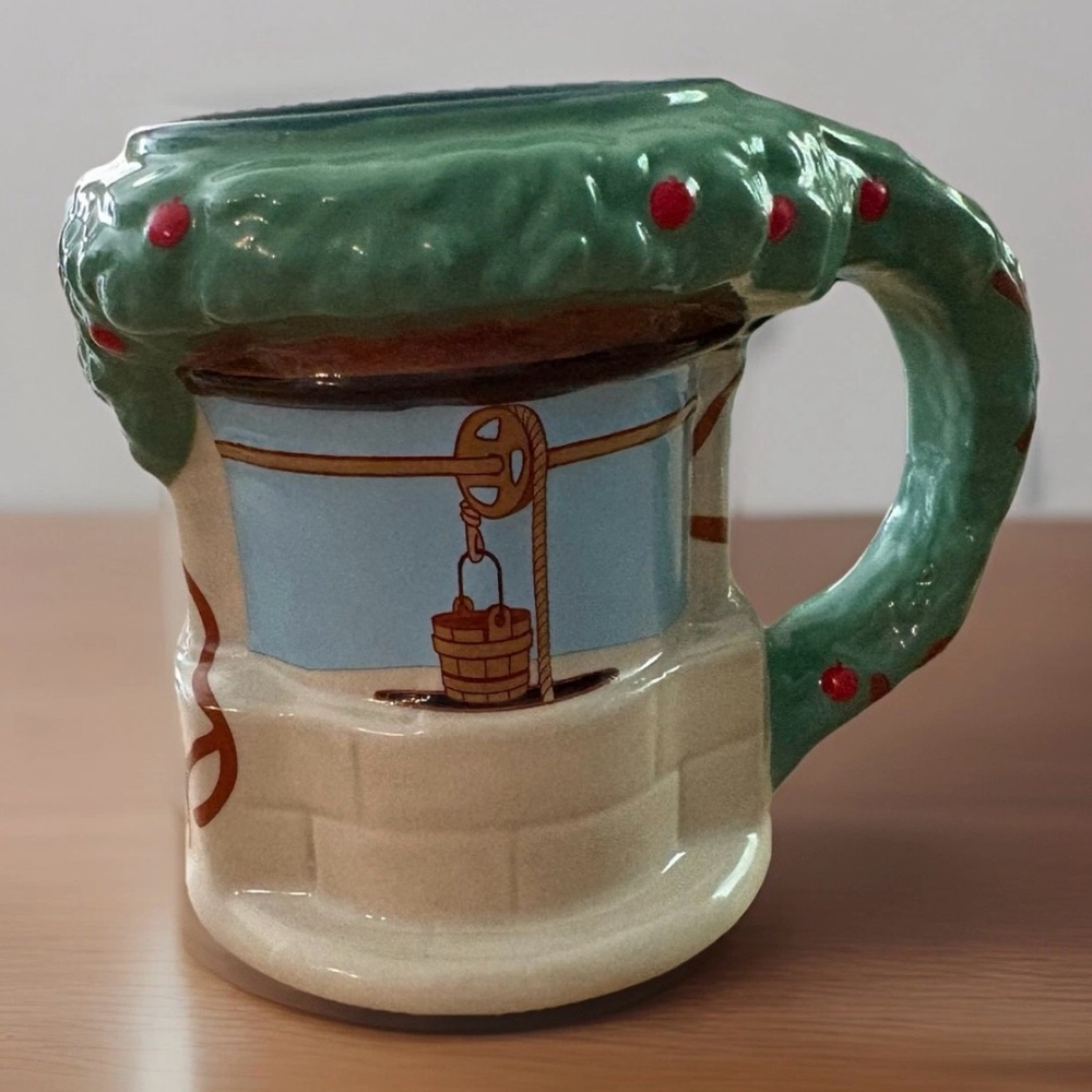 DISNEY PARKS  COFFEE TEA MUG SNOW WHITE WISHING WELL SCULPTED NEW DISNEY MUG
